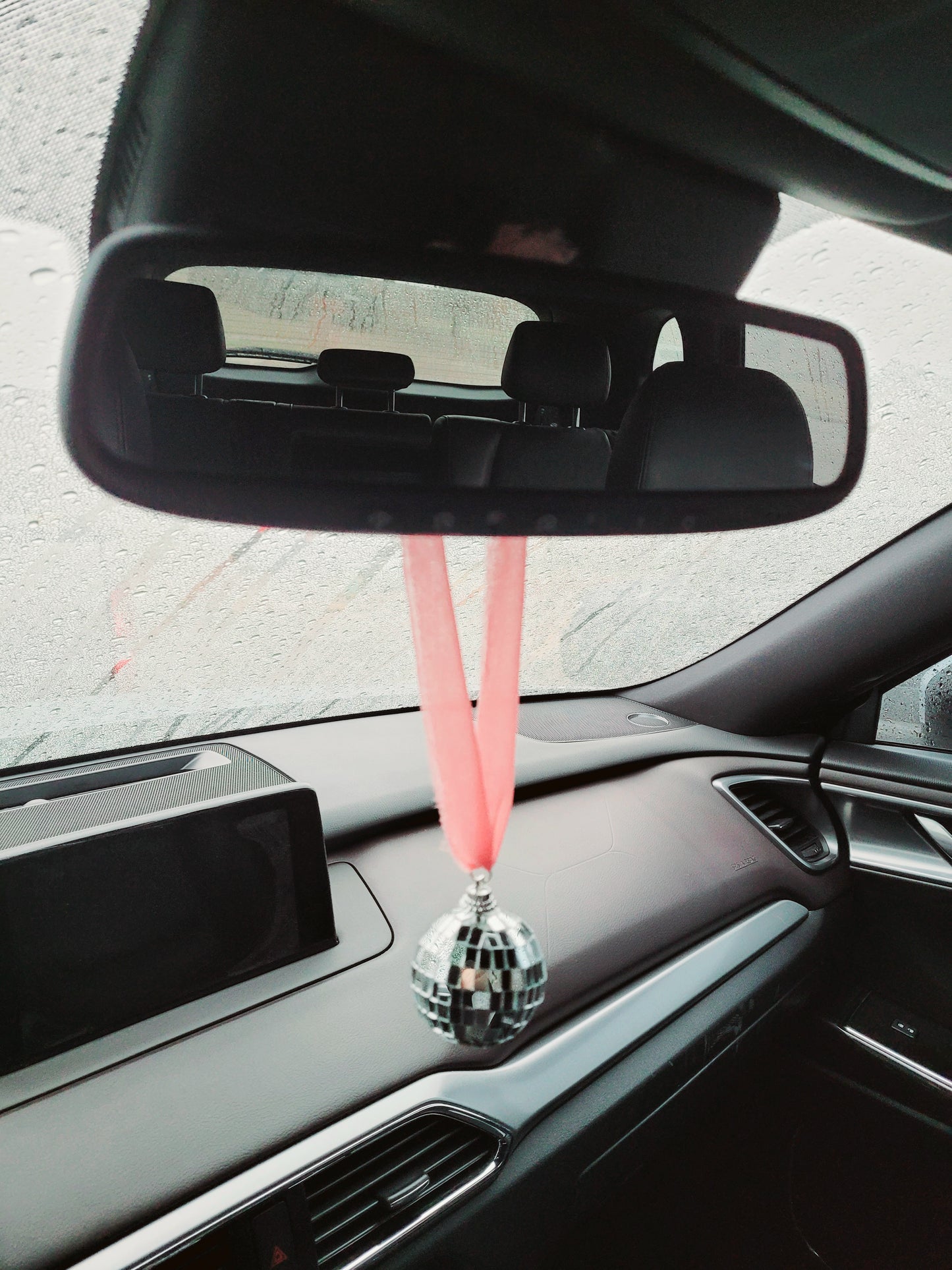 Hanging Disco Ball Ribbon Car Decor