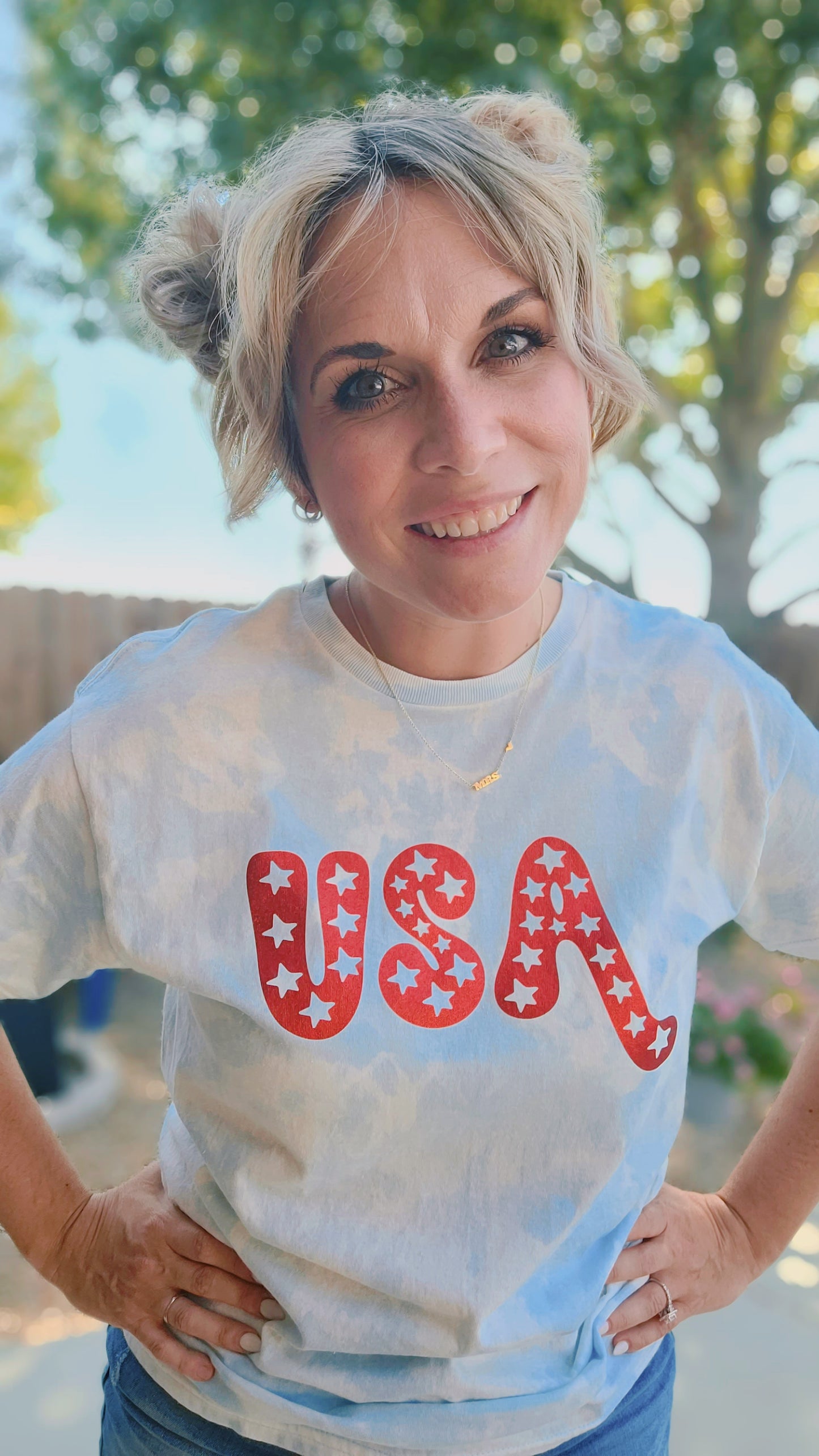 USA Metallic Reverse Tye Dye Shirt