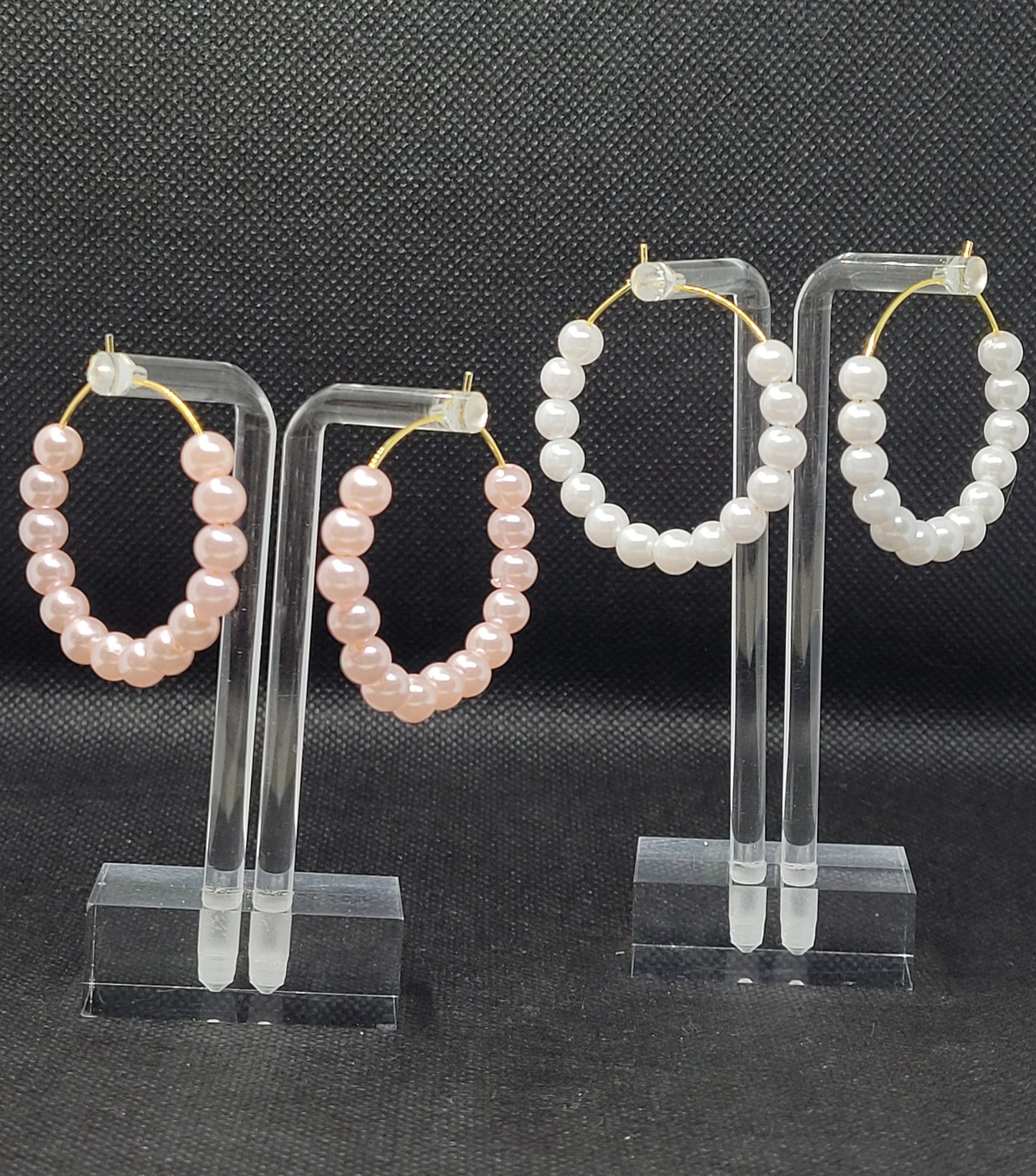 Pearl Beaded Hoops