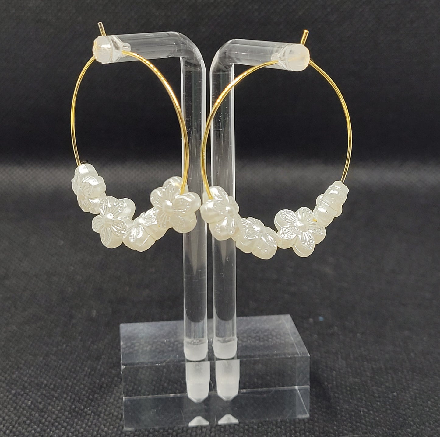 Floral Beaded Hoops