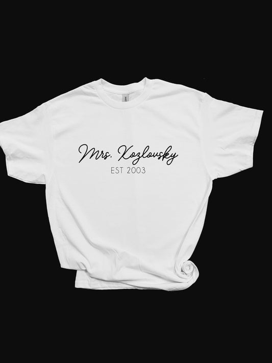 "Mrs." Custom T-shirt