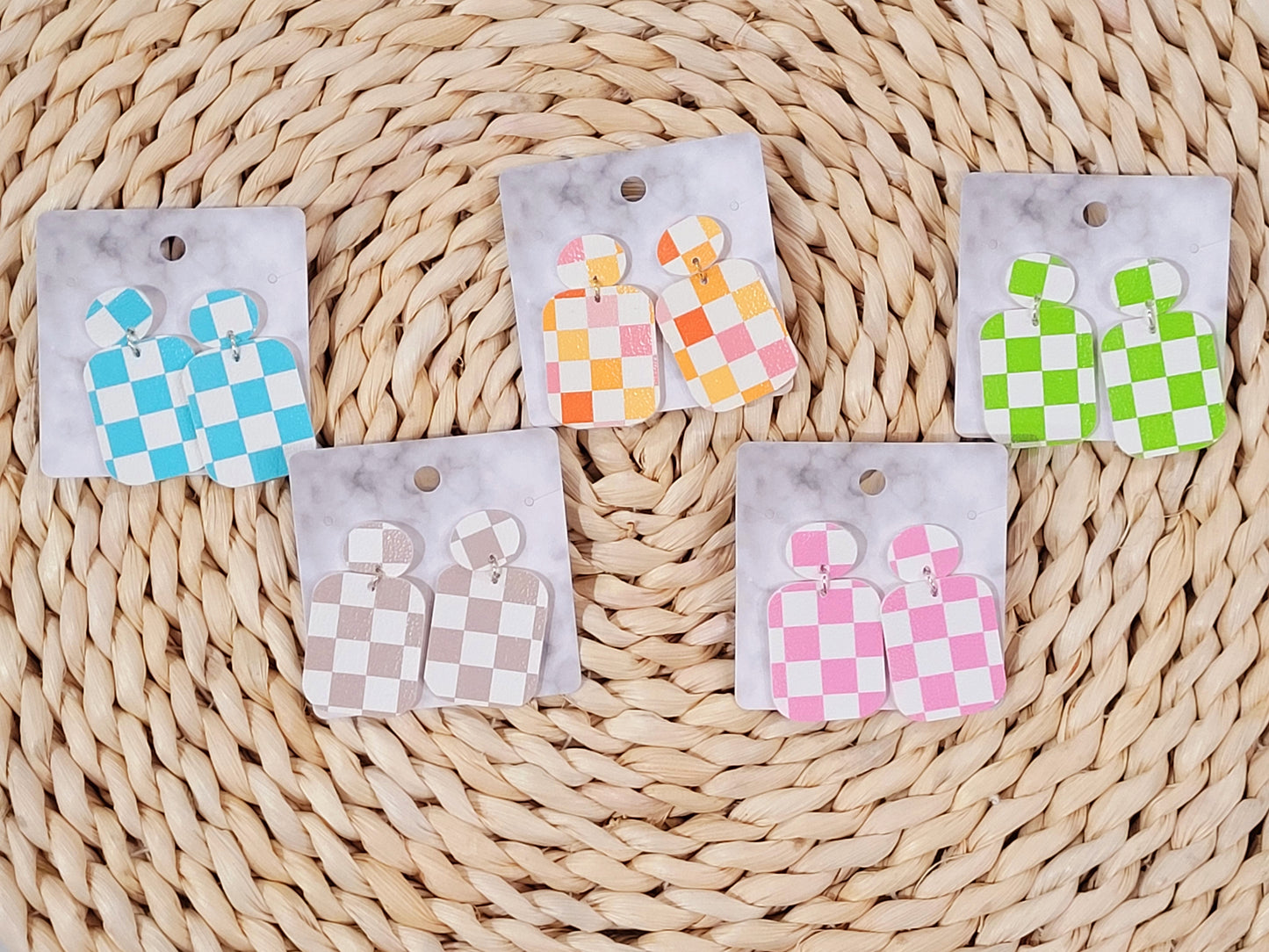 Boho Checkered Earrings