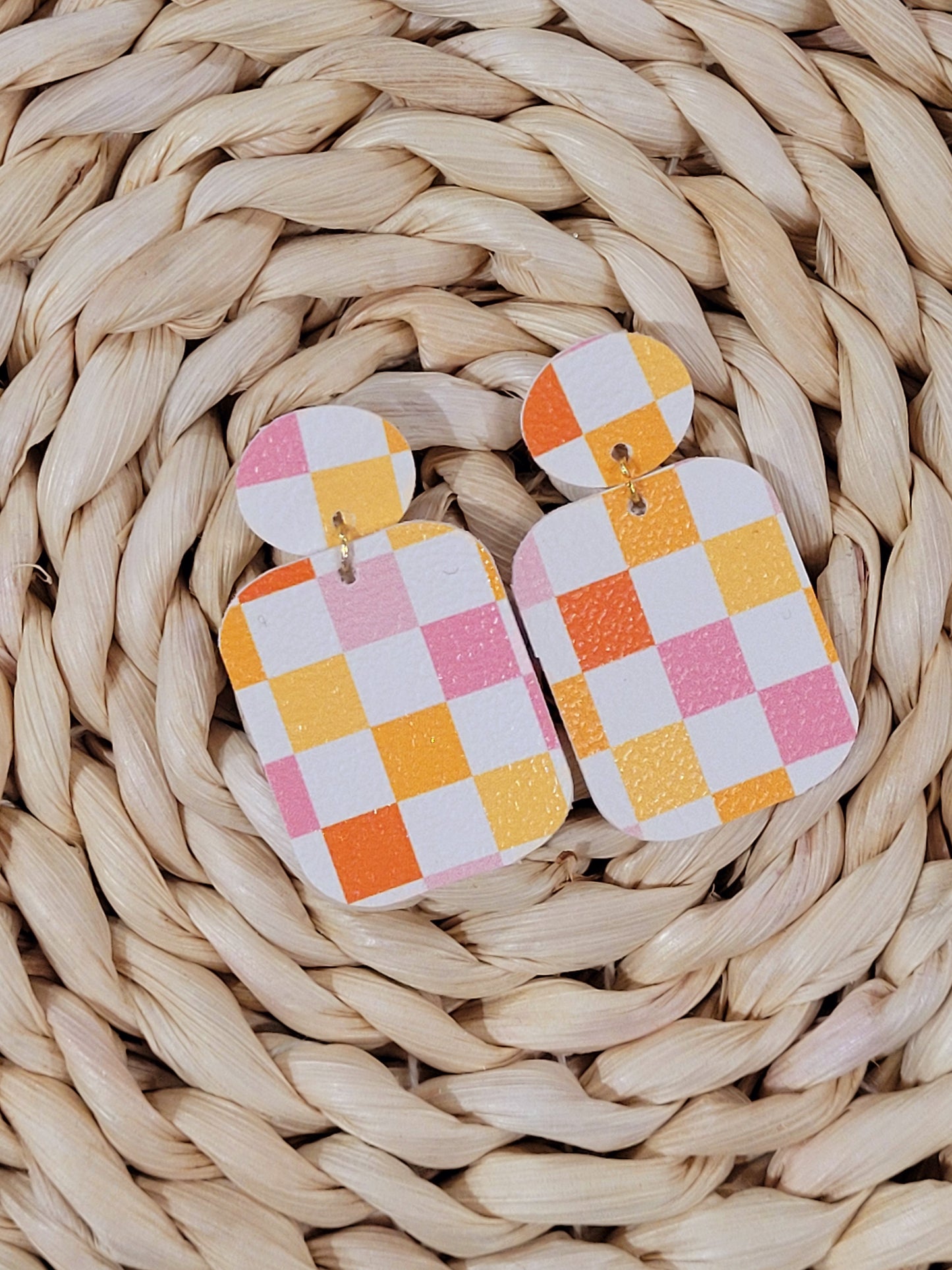 Boho Checkered Earrings
