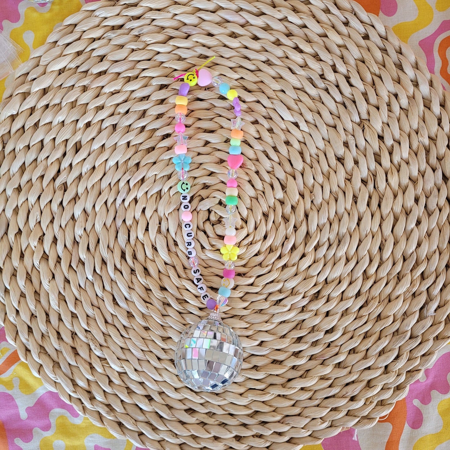 Hanging Disco Ball Beaded Car Decor