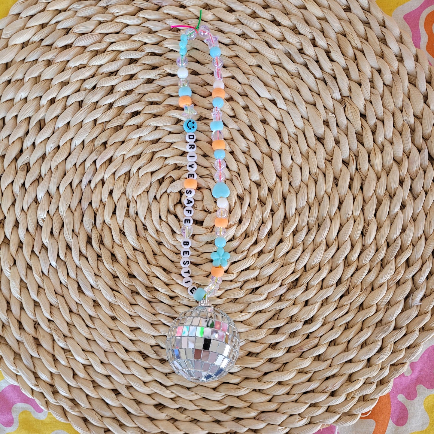 Hanging Disco Ball Beaded Car Decor