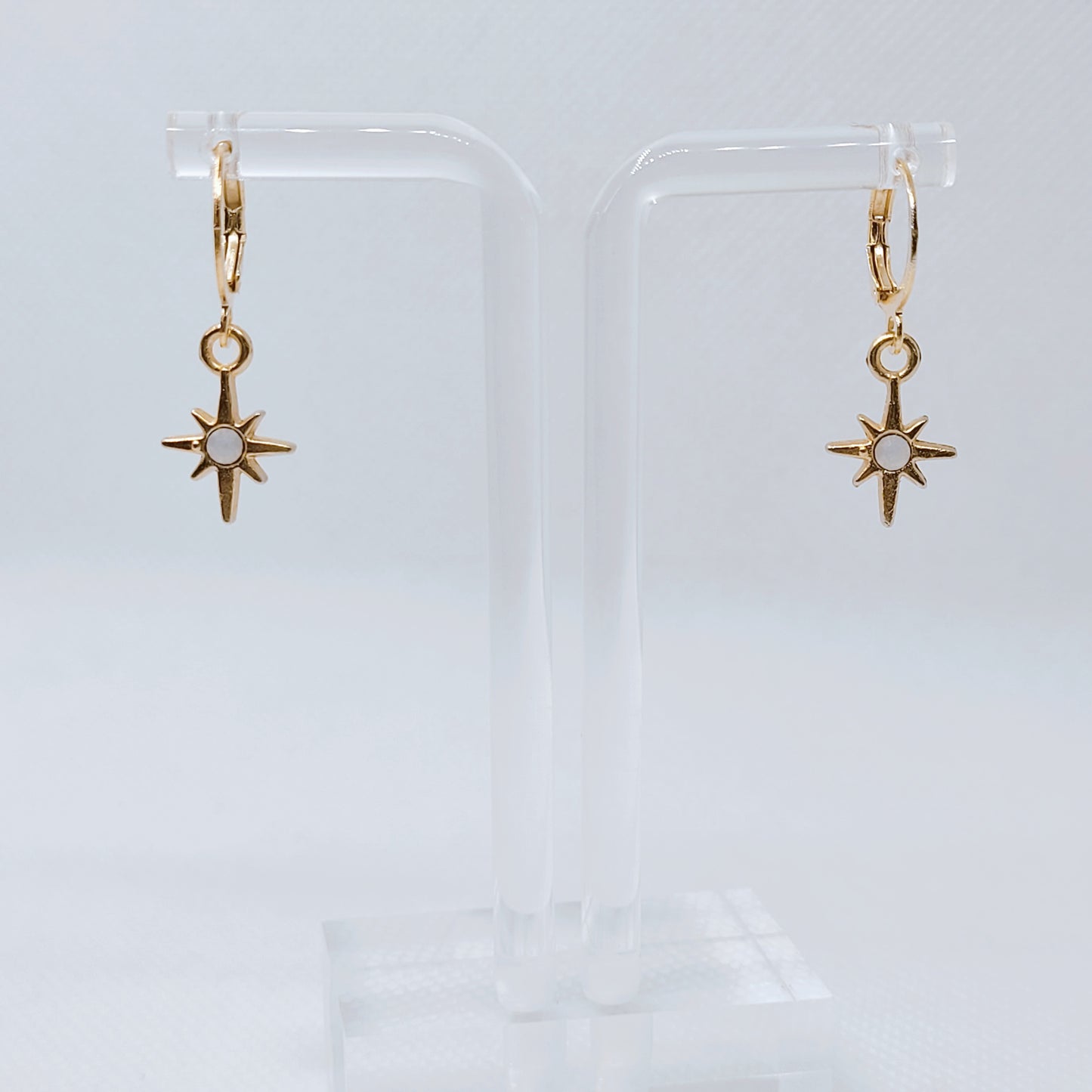 Gold North Star Earrings