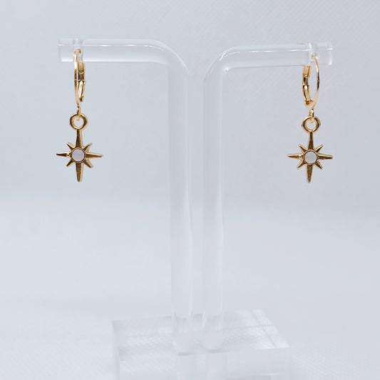 Gold North Star Earrings
