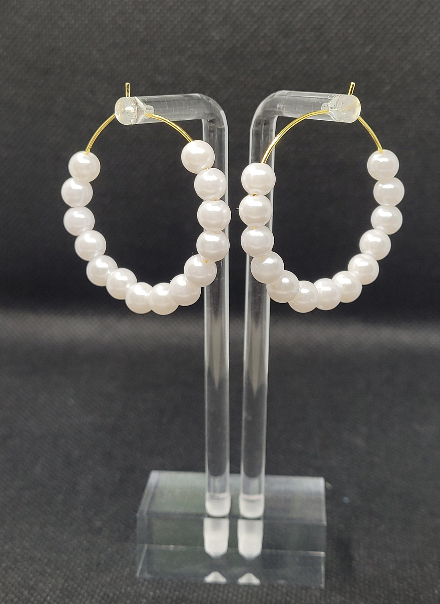 Pearl Beaded Hoops