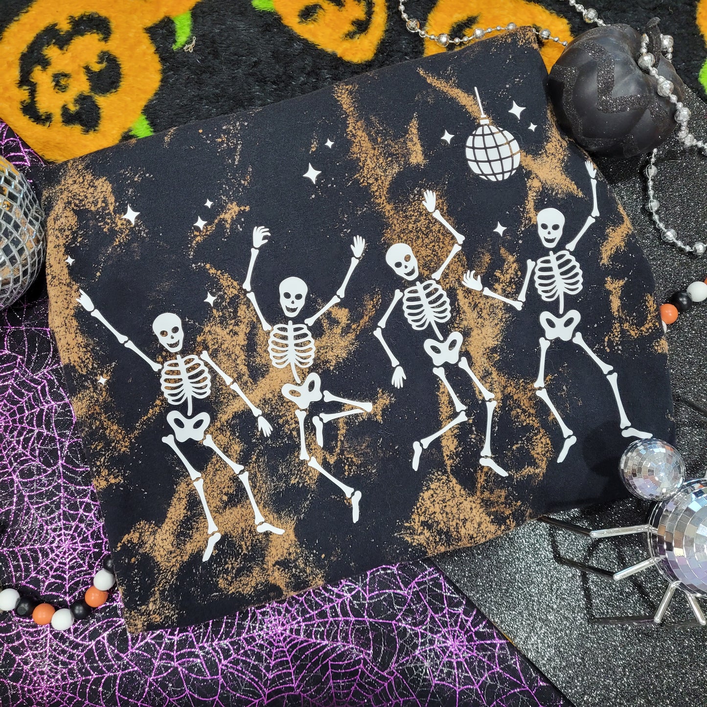 Dancing Skeltons Reverse Tye Dye Shirt