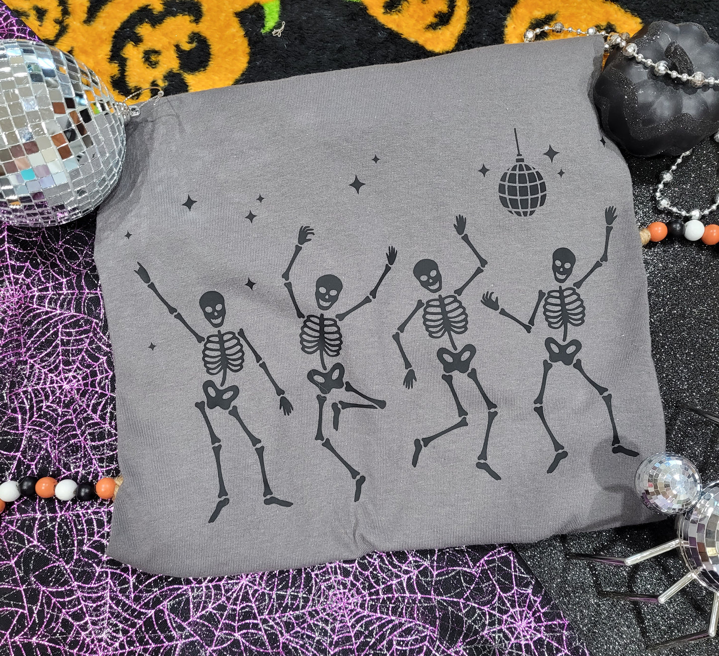 Dancing Skeltons Charcoal Tee