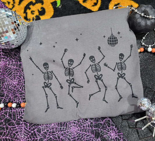 Dancing Skeltons Charcoal Tee