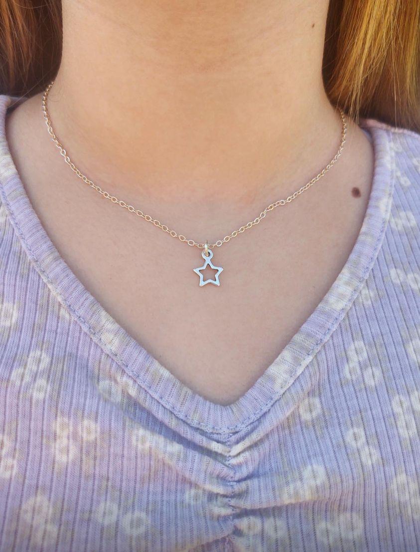 Simple Silver Star Necklace