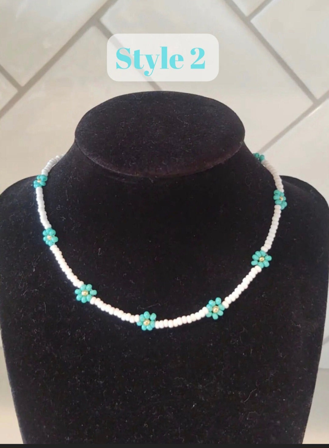 Handmade Flower Beaded Necklace