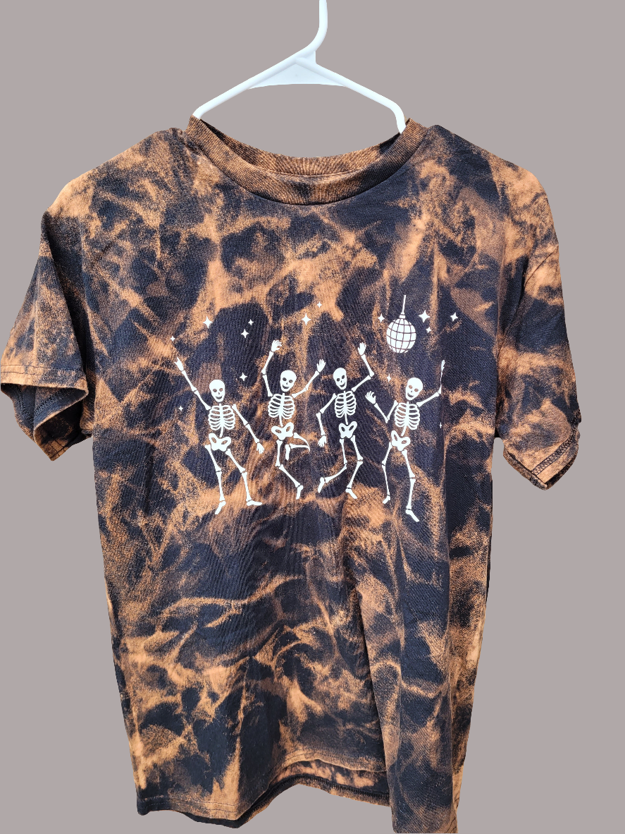 Dancing Skeltons Reverse Tye Dye Shirt