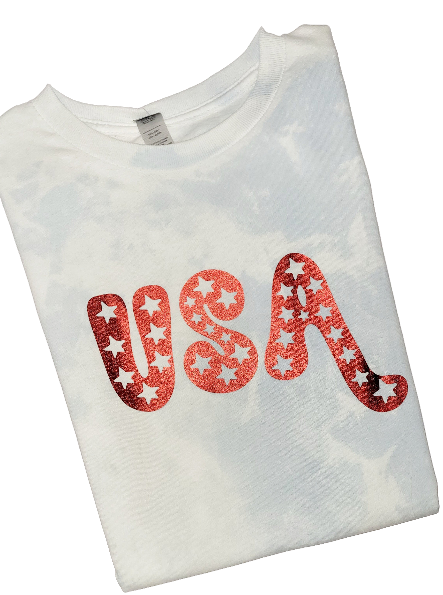 USA Metallic Reverse Tye Dye Shirt