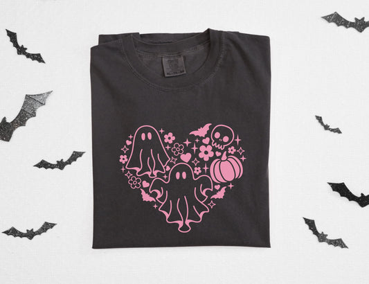 Cute Pink Heart Halloween Shirt
