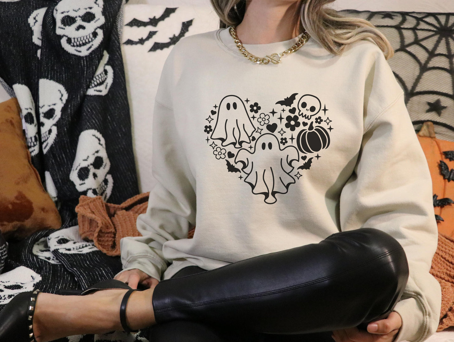 Cute Pink Heart Halloween Shirt
