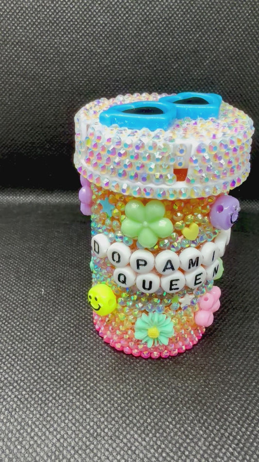 Dopamine Queen Bedazzled Pill Bottle