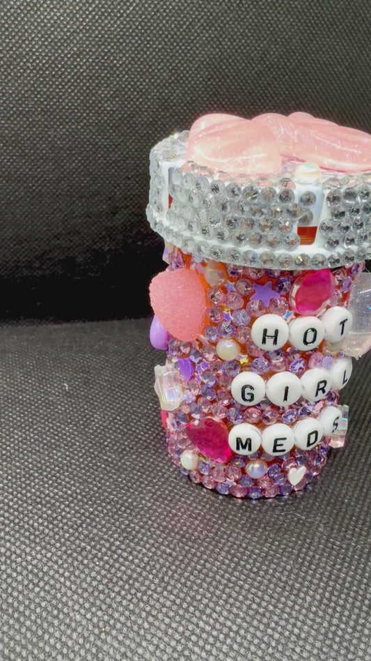 Hot Girl Meds Bedazzled Pill Bottle