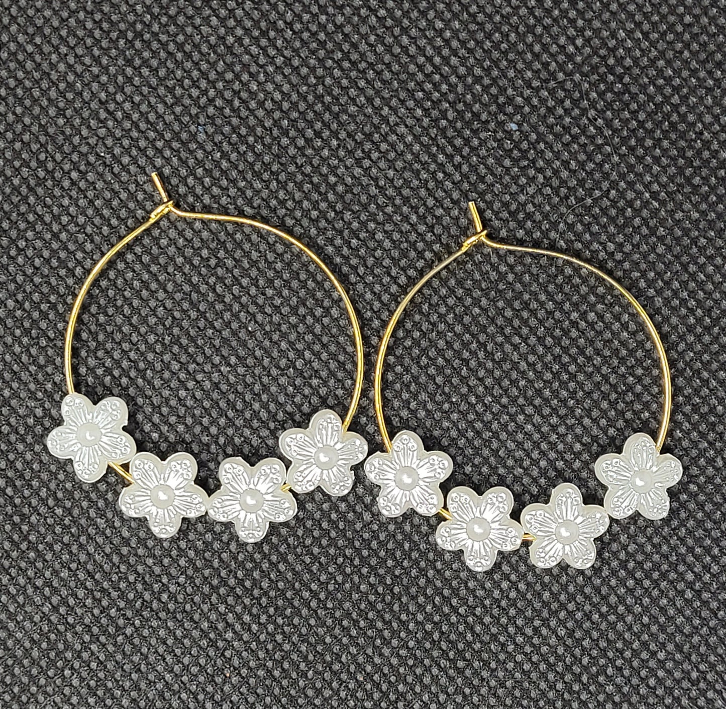 Floral Beaded Hoops