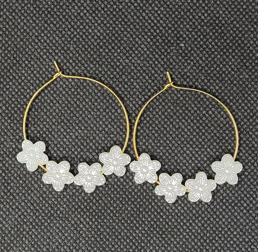 Floral Beaded Hoops