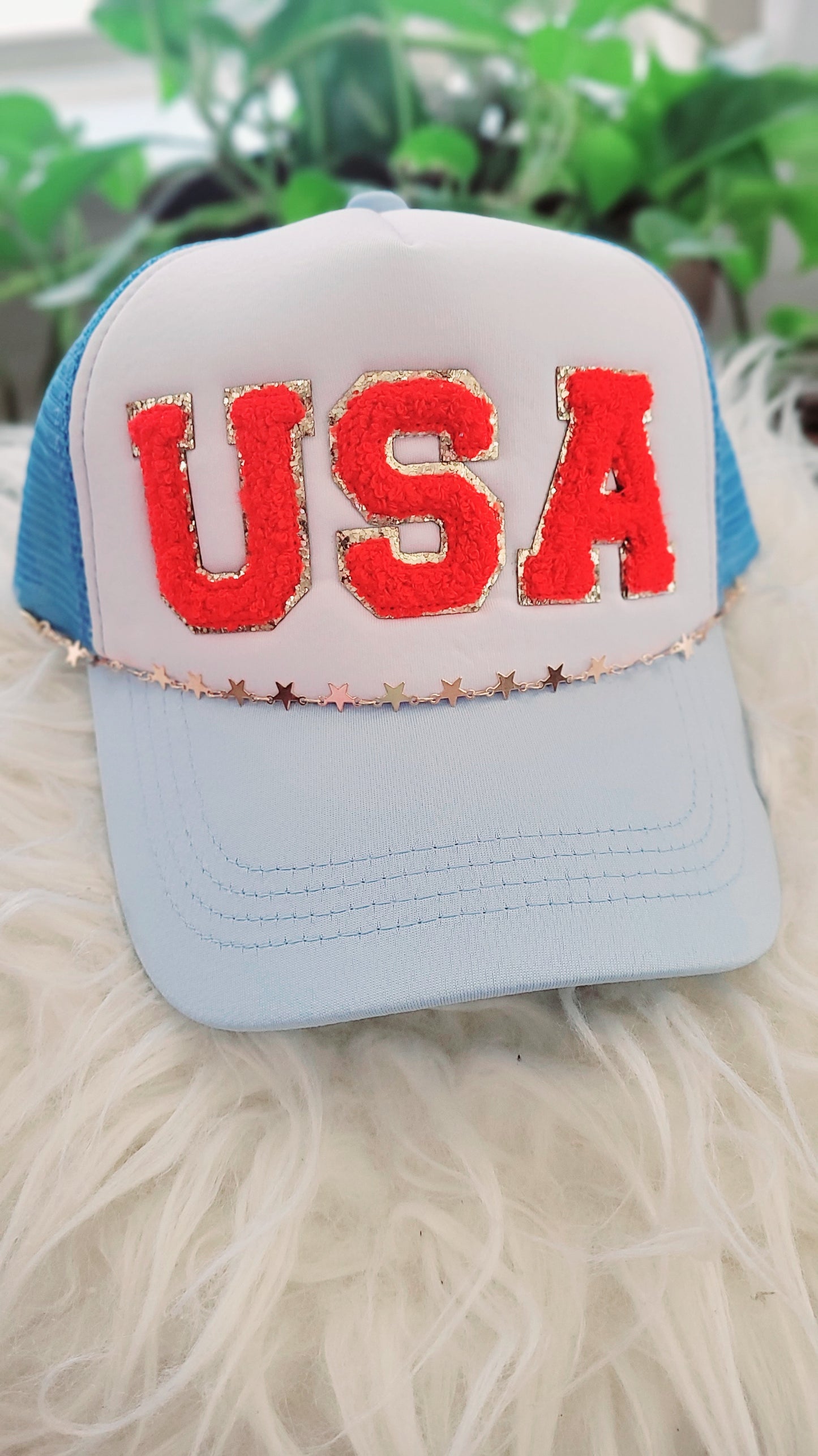 USA Cap with Custom Chain