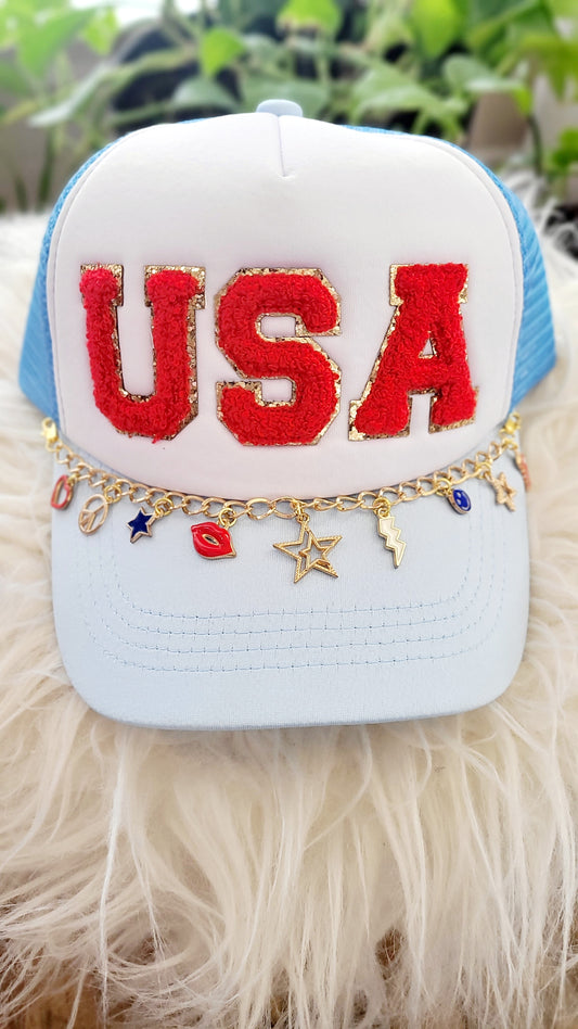USA Cap with Custom Chain